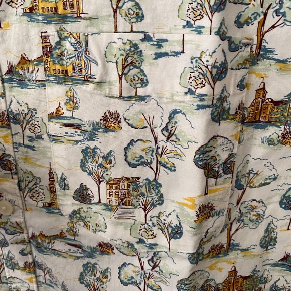 NWT Original Penguin Bright White Multiprint Button Down Shirt Size M OPWF2026OP - Picture 7 of 13